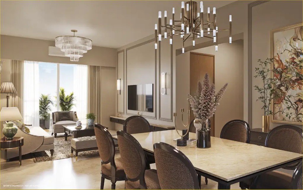 Formal dining and living suite